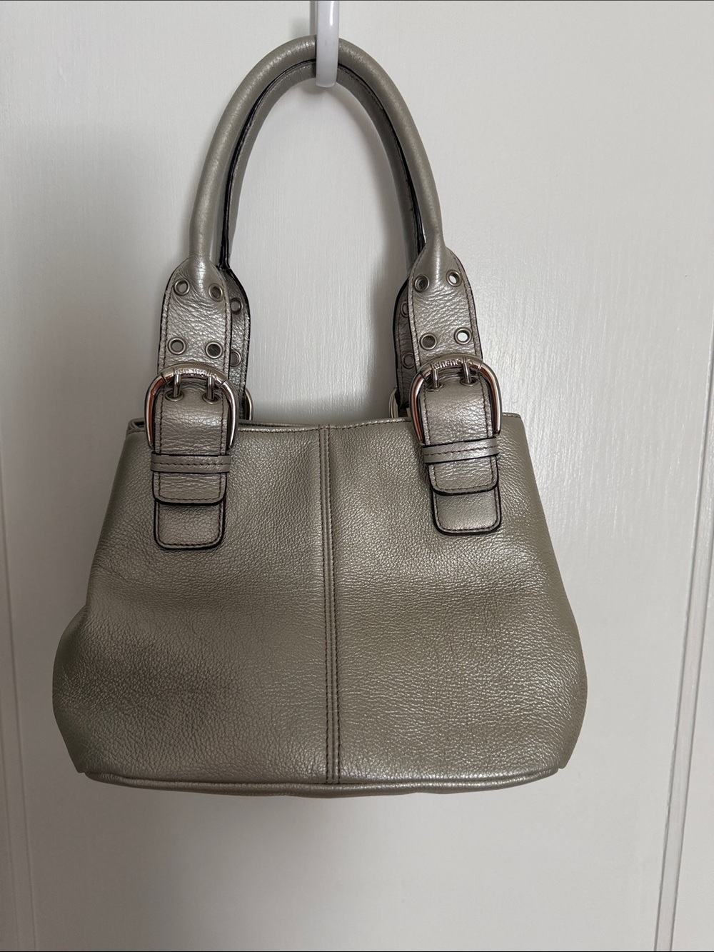 Tignanello Metallic Taupe Shoulder Bag